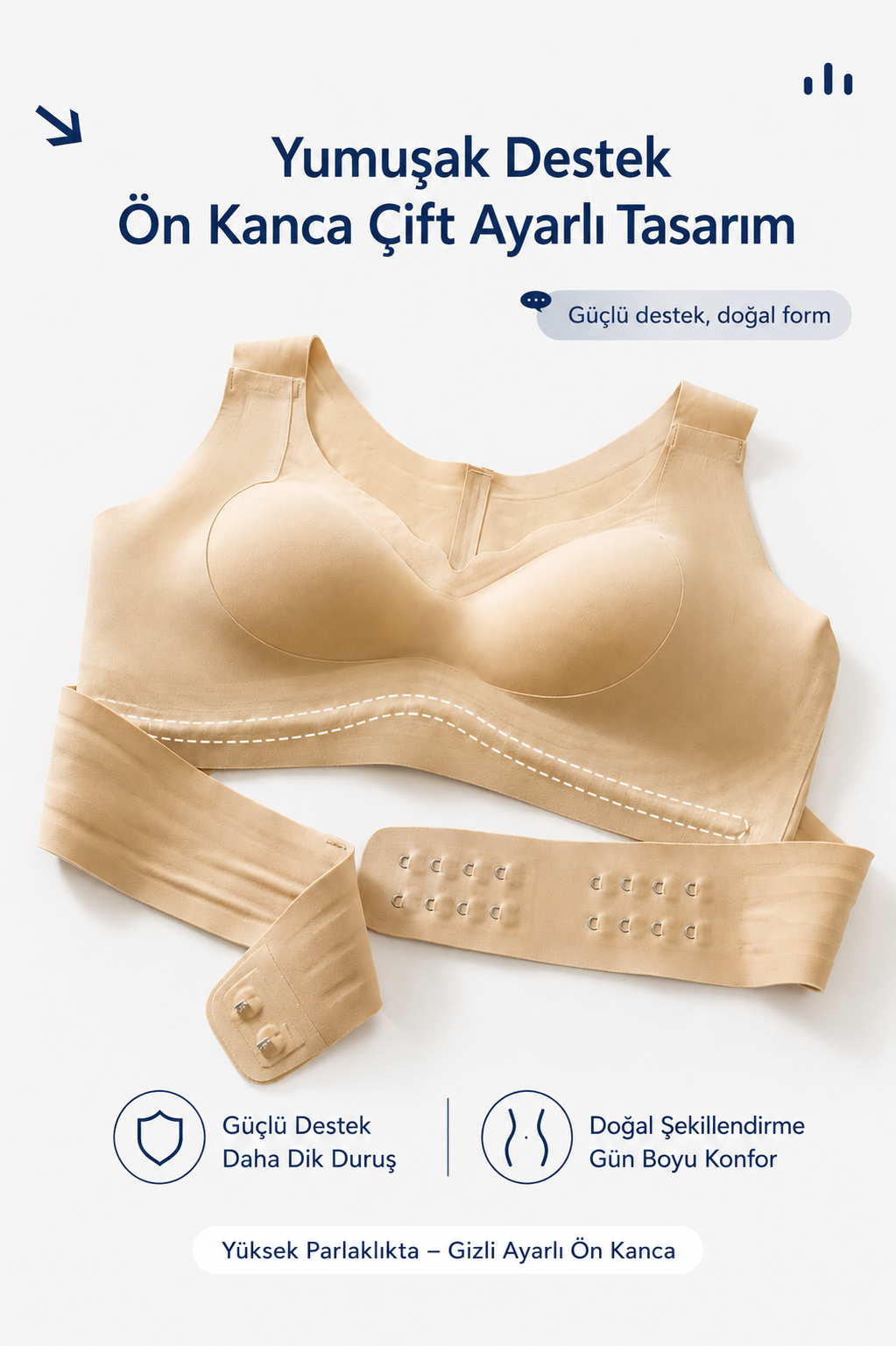 Duruş Destekli Dikişsiz Sütyen