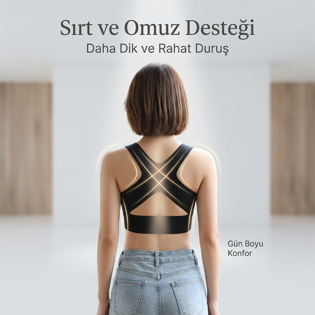 Velossa duruş düzeltici sütyen özellikleri, sırt destekli yapı ve konforlu dikişsiz tasarım detayları.