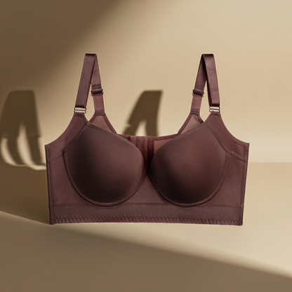 Sırt Düzleştirici Şekillendirici Sütyen - velossa, kahverengi, dikişsiz ve konforlu tasarımıyla zarif destek sunar.