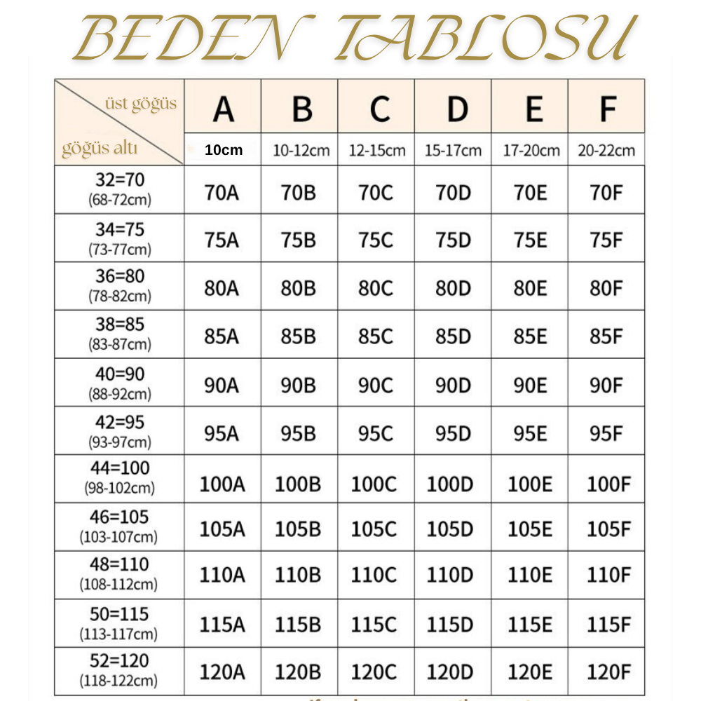 Beden Tablosu ile Sırt Düzleştirici Şekillendirici Sütyen - velossa için doğru bedeni seçin.
